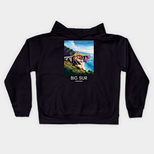 A Pop Art Travel Print of Big Sur - California - US Kids Hoodie